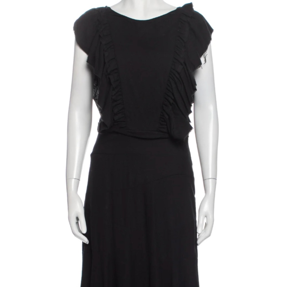 Heidi Merrick Black Linen Gown Sz XS